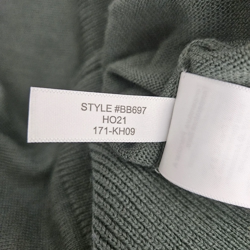 J.CREW Wool Knit Pullover Sweater Green 1/4 Zip Mock Long Sleeve Medium